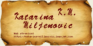Katarina Miljenović vizit kartica